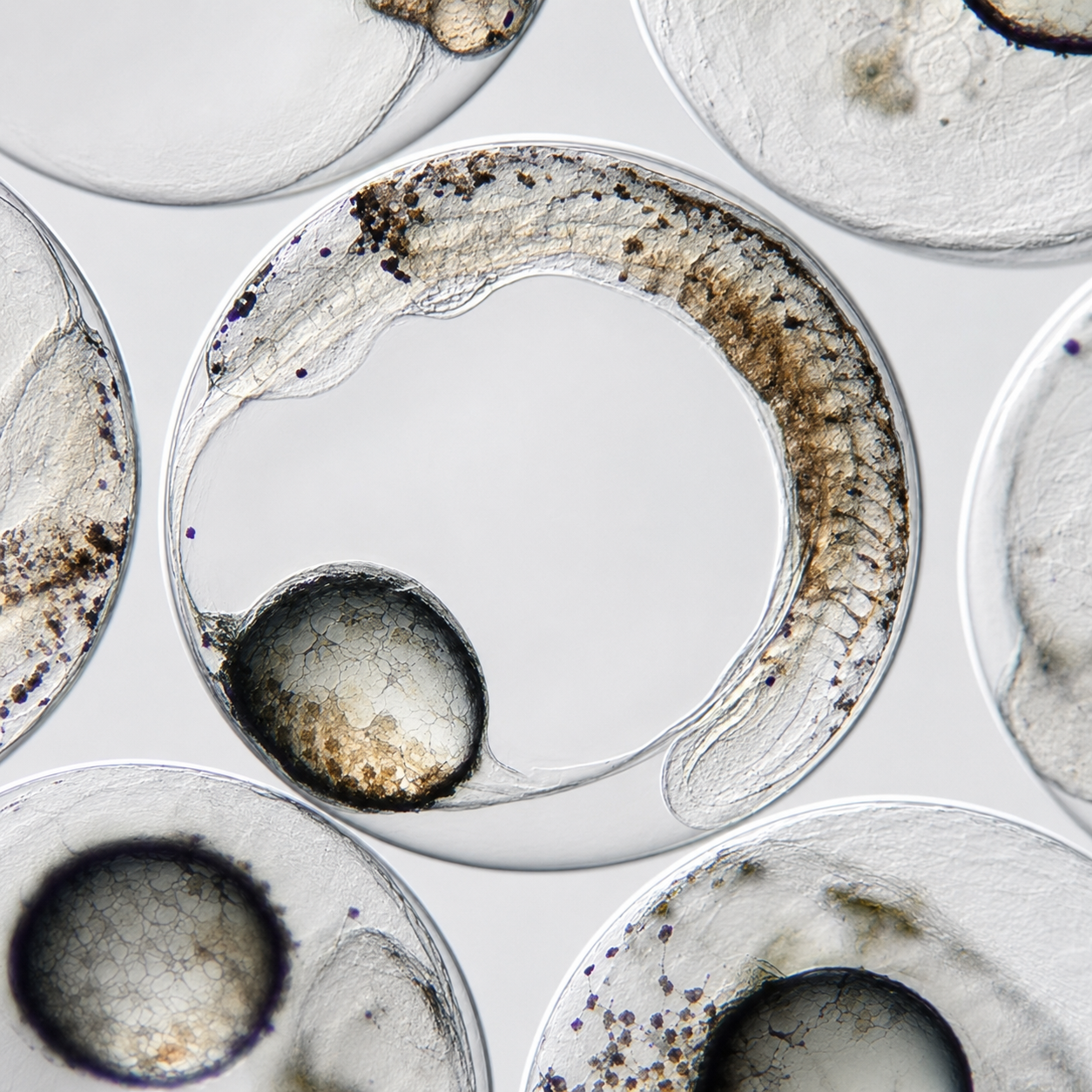 Microscopic view of aquaculture biological monitoring