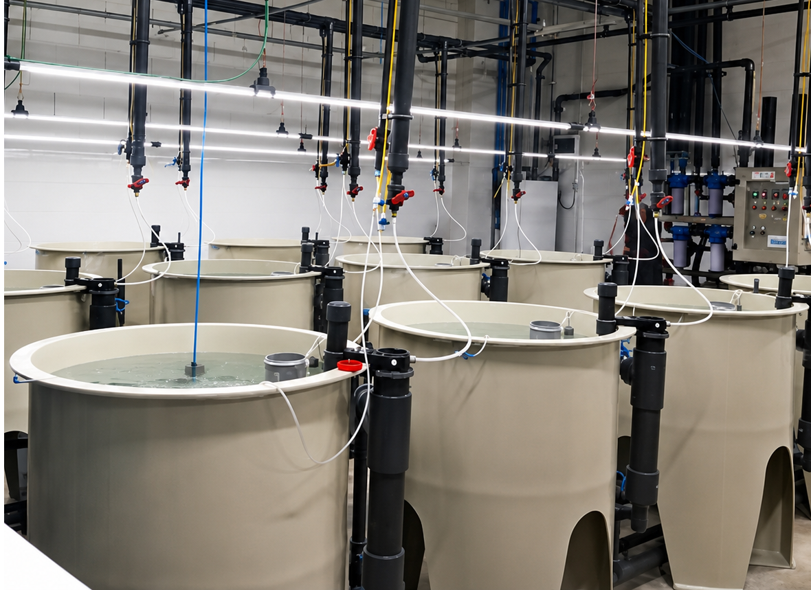 Application of live feed in early-stage larval production tanks