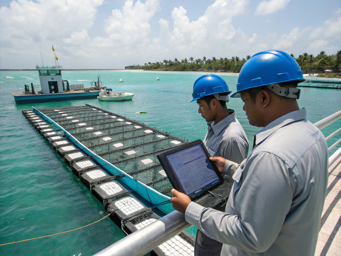 Engineers evaluating new aquaculture technology